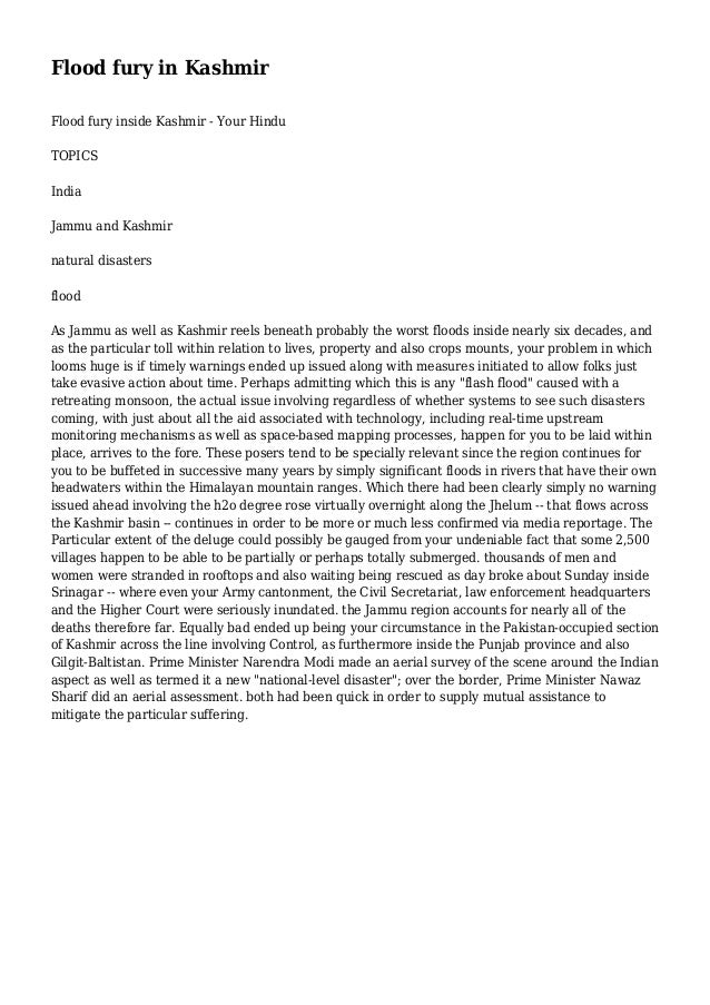Essay on kashmir